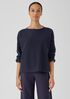 Lightweight Boiled Wool Bateau Neck Top in Regenerative Wool