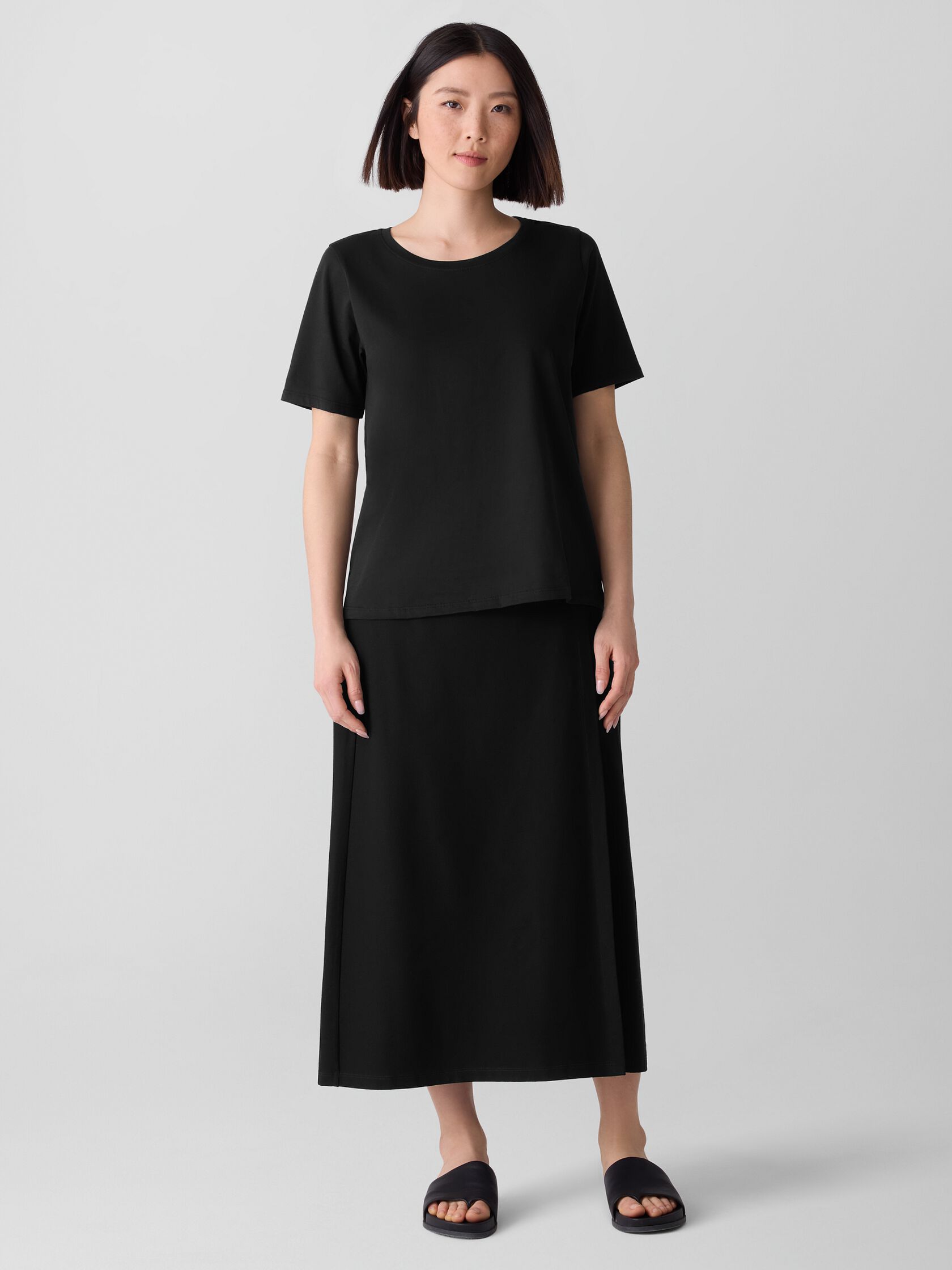 Washable Stretch Crepe Wrap Skirt