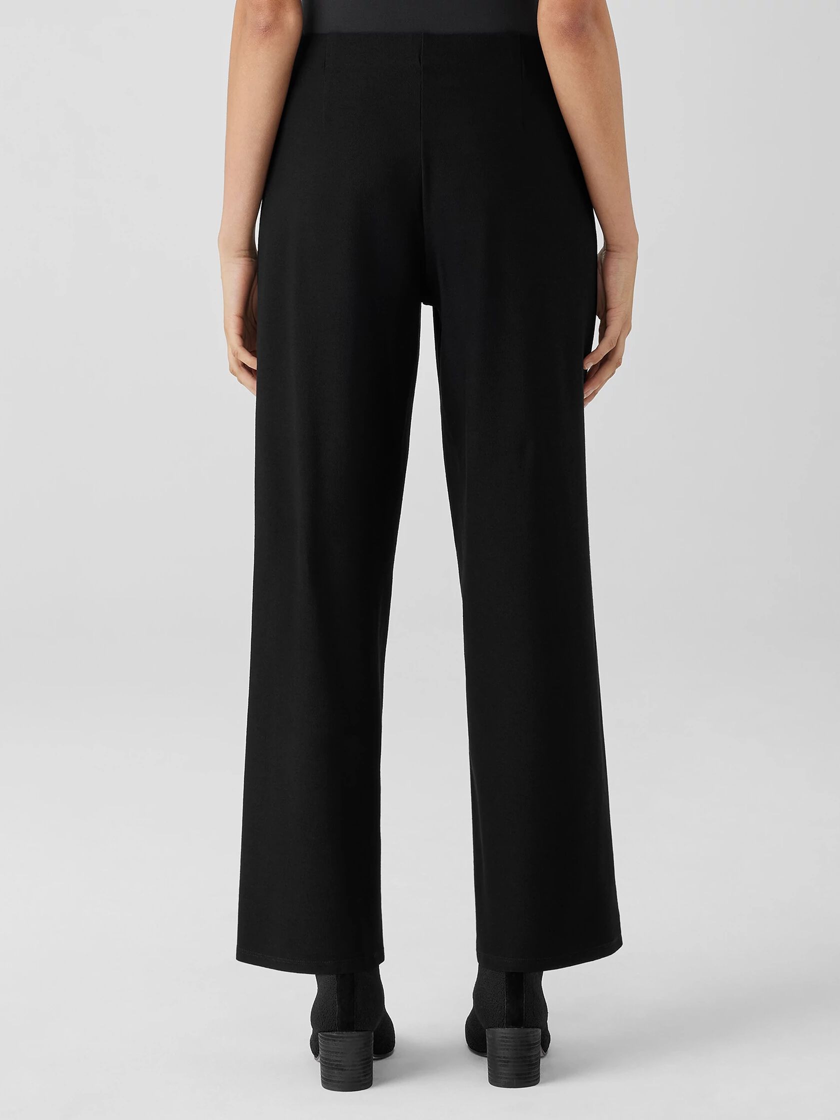 Washable Stretch Crepe Wide-Leg Pant