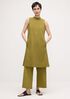 Organic Cotton Pucker Mock Neck Dress
