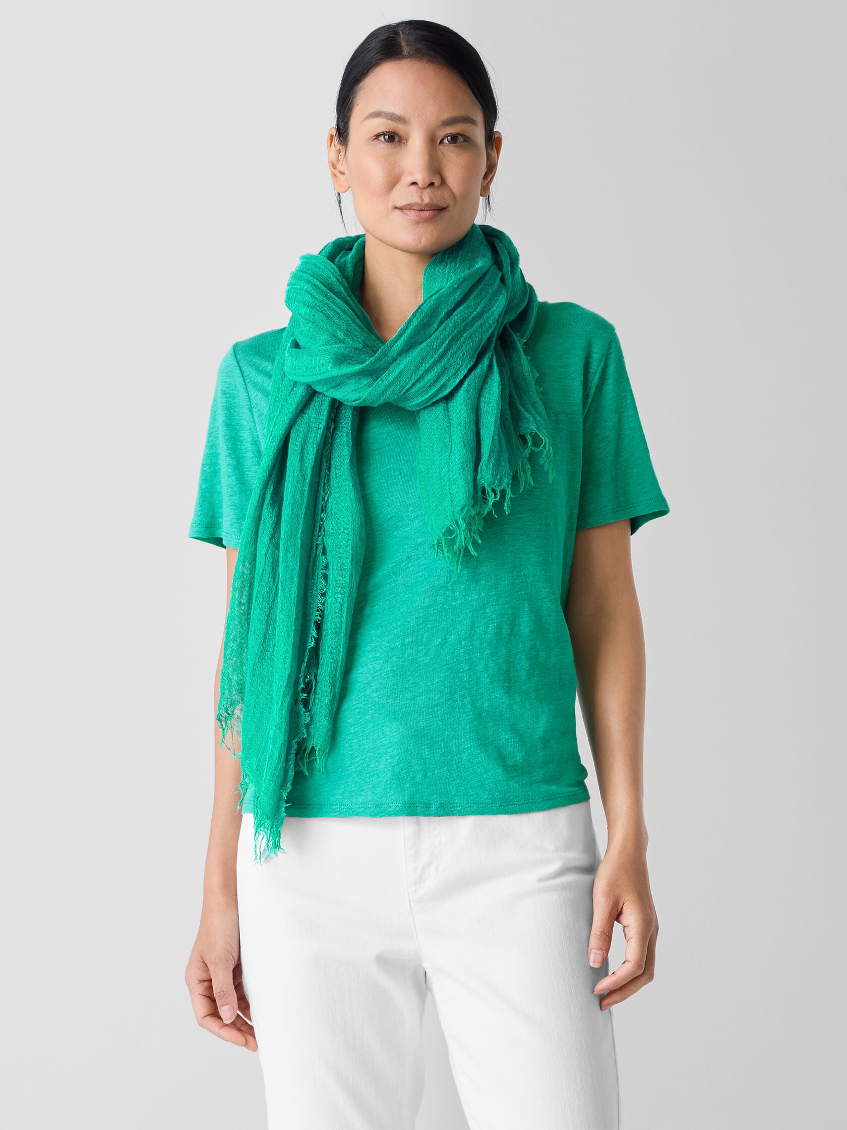 Textured Linen Blend Scarf