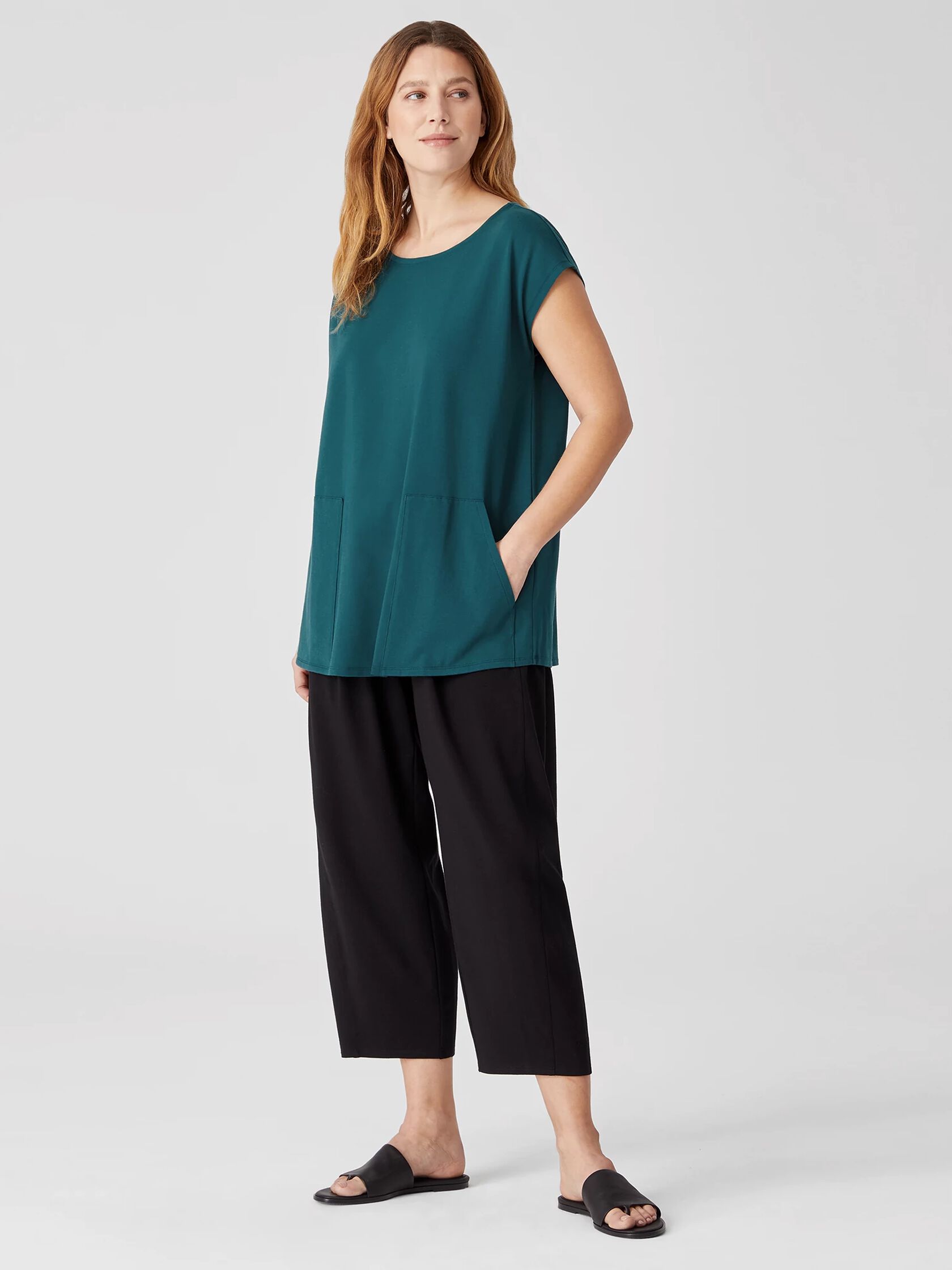 Traceable Organic Cotton Jersey Jewel Neck Top