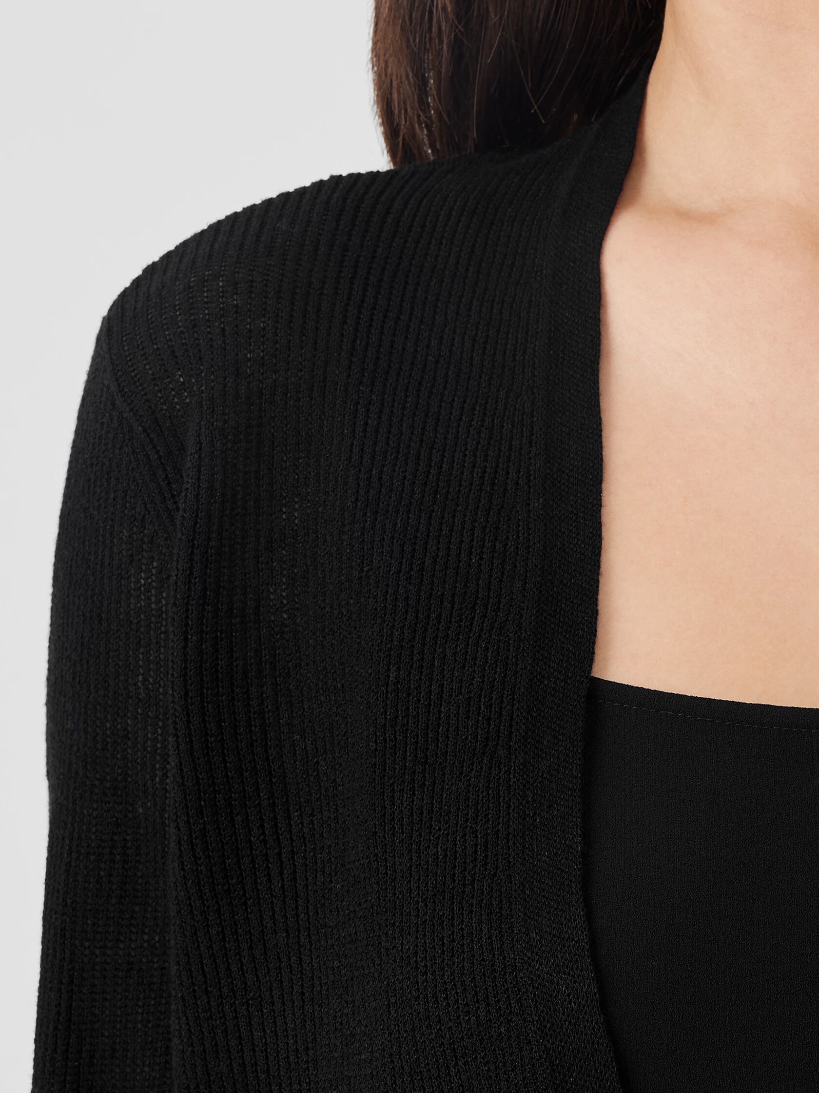 Organic Linen Cotton Airy Tuck Cropped Cardigan