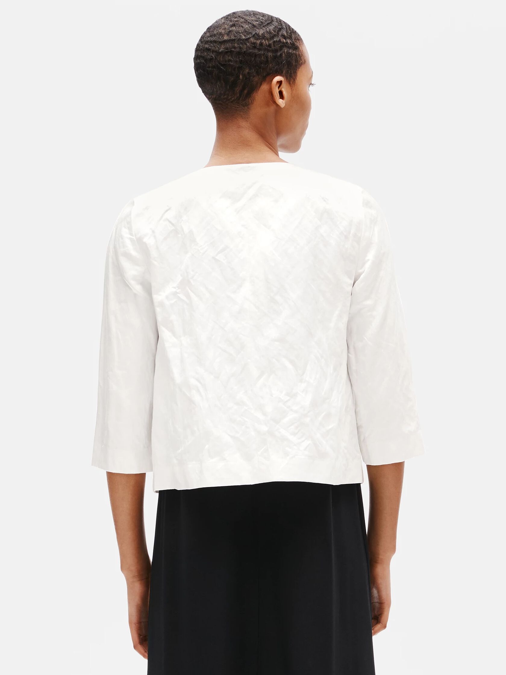 Cotton Satin Steel Short Jacket