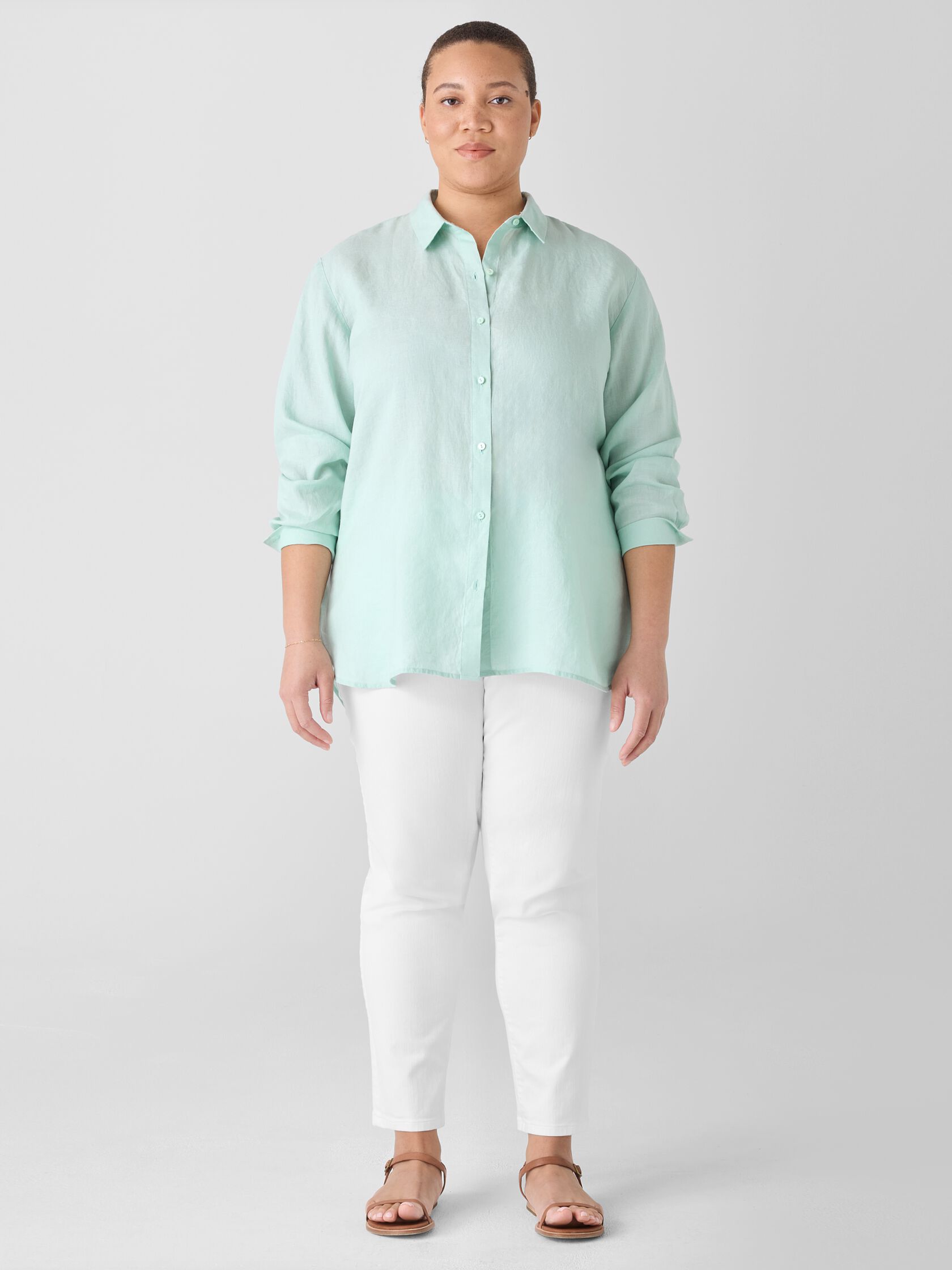 Organic Handkerchief Linen Classic Collar Shirt