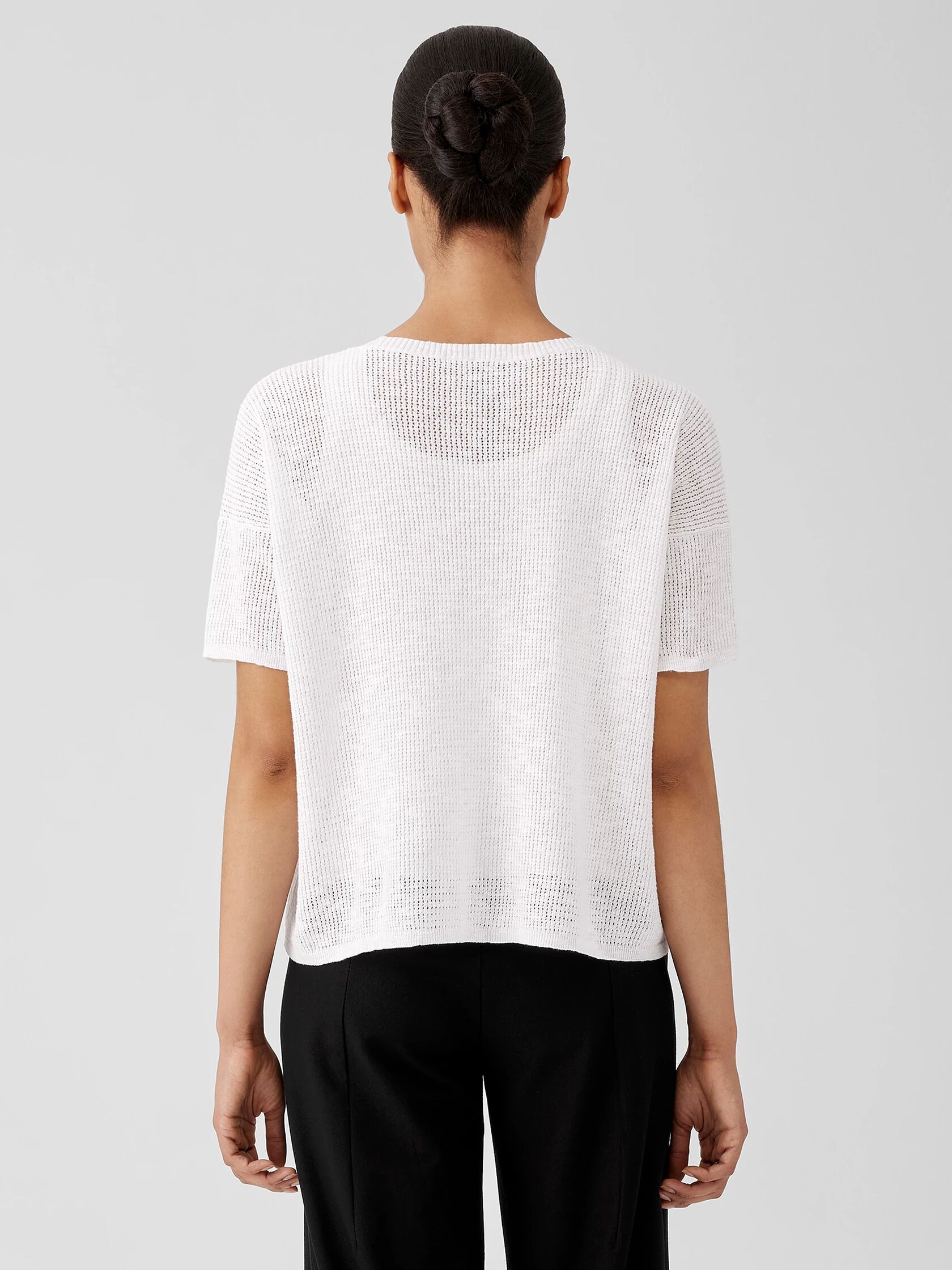 Organic Cotton Linen Slub Jewel Neck Top