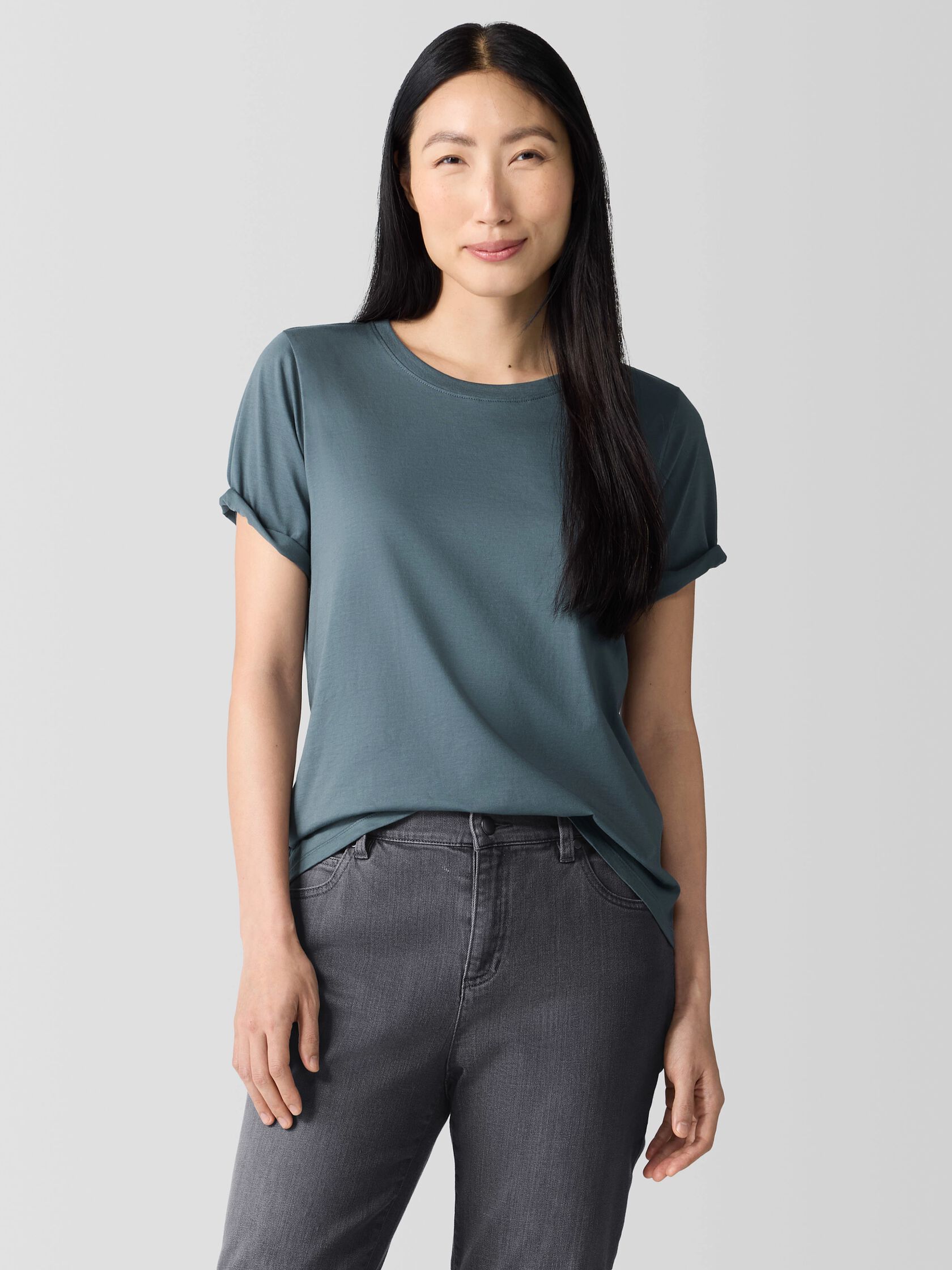 Organic Pima Cotton Jersey Round Neck Tee