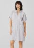 Striped Organic Linen Crinkle Shirtdress