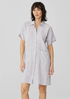 Striped Organic Linen Crinkle Shirtdress