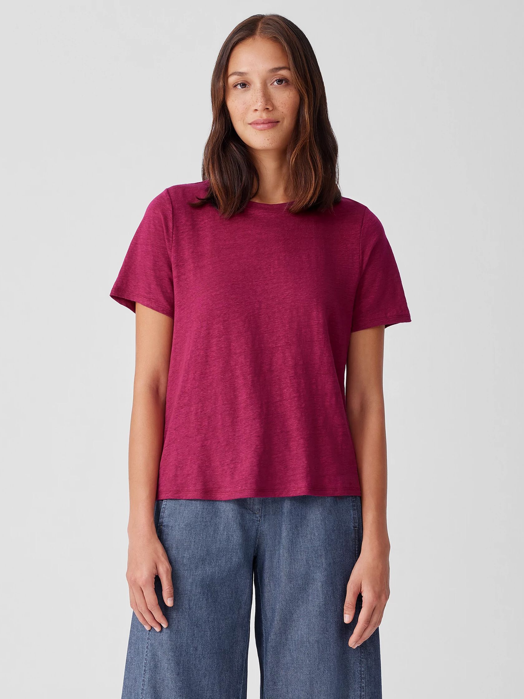 Organic Linen Jersey Crew Neck Tee
