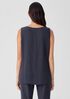 Silk Georgette Crepe Ballet Neck Tank