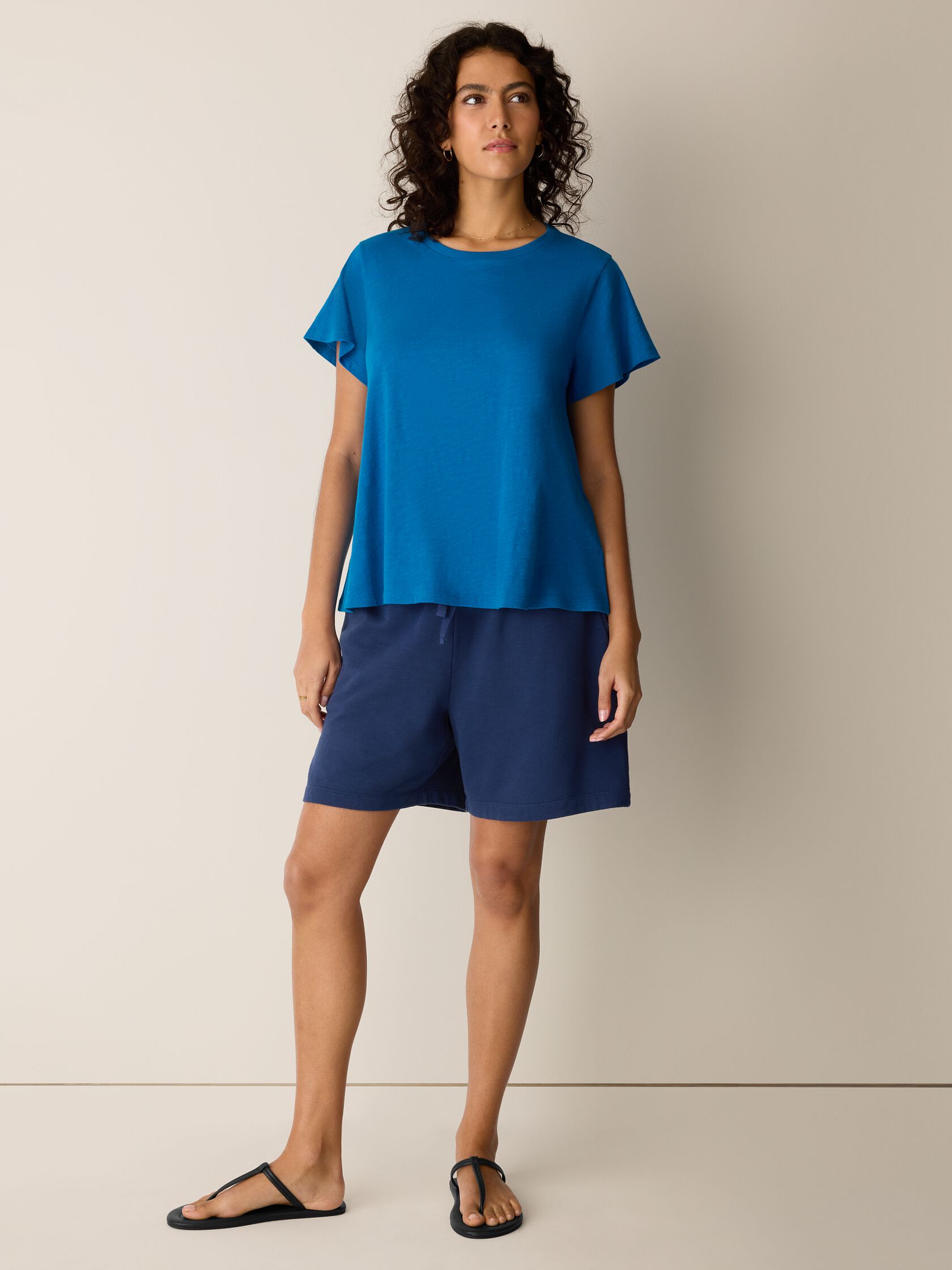 Organic Cotton Slubby Jersey Crew Neck Tee