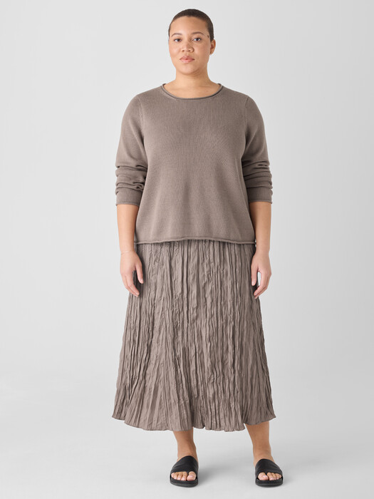 Crushed Silk Flared Skirt