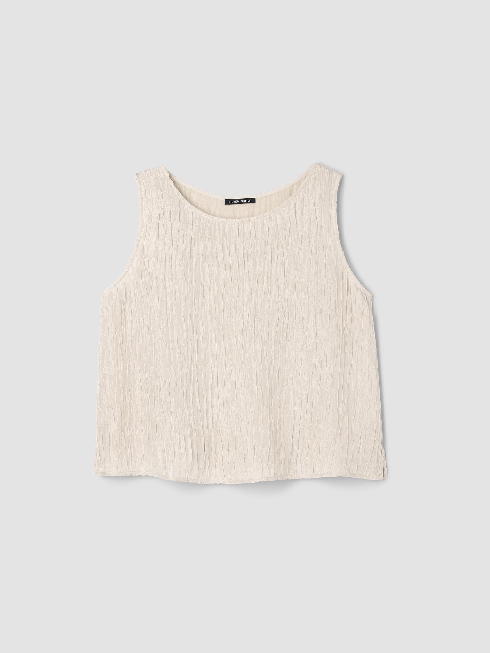 Textured Silk Jacquard Ballet Neck Tank