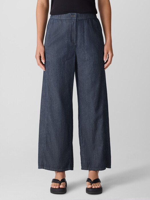 Airy Organic Cotton Twill Wide-Leg Pant