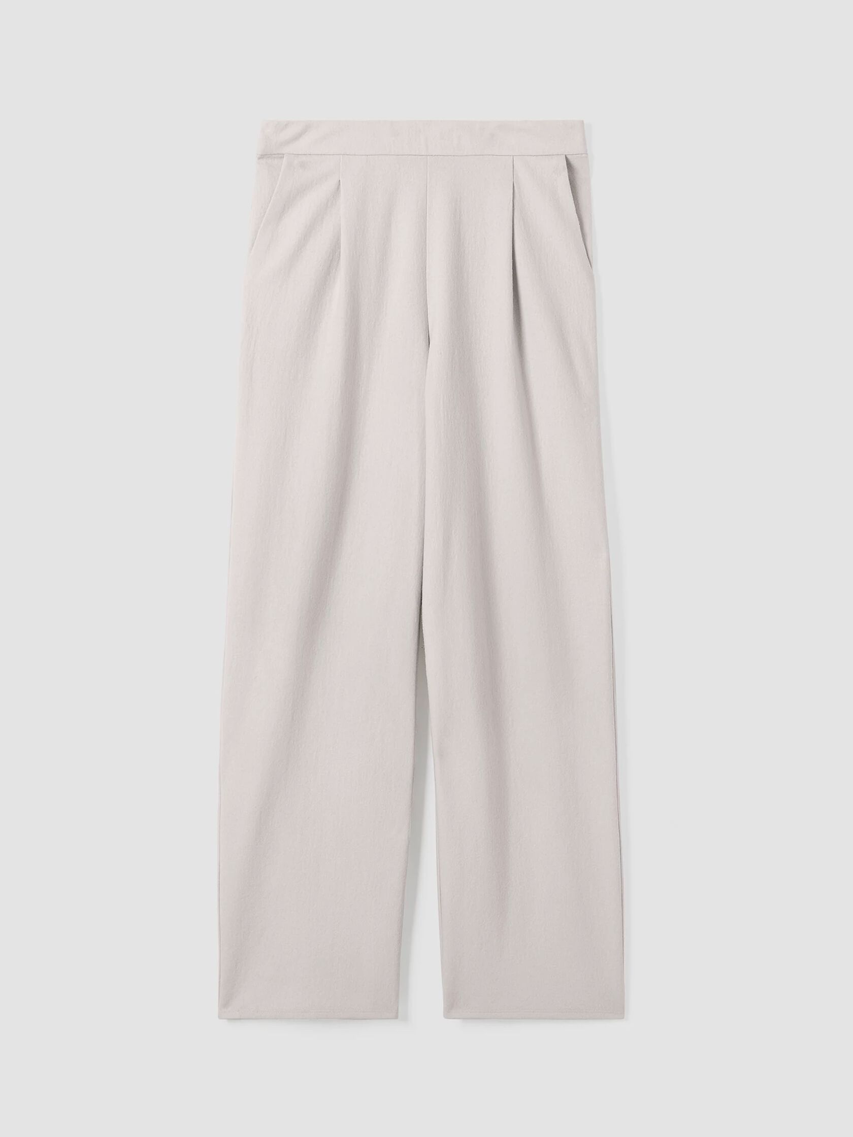 Boiled Wool Jersey Pleated Wide-Leg Pant