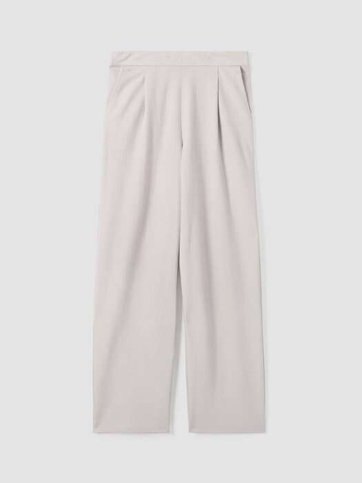 Boiled Wool Jersey Pleated Wide-Leg Pant