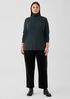 Ribbed Pima Cotton Blend Turtleneck Top