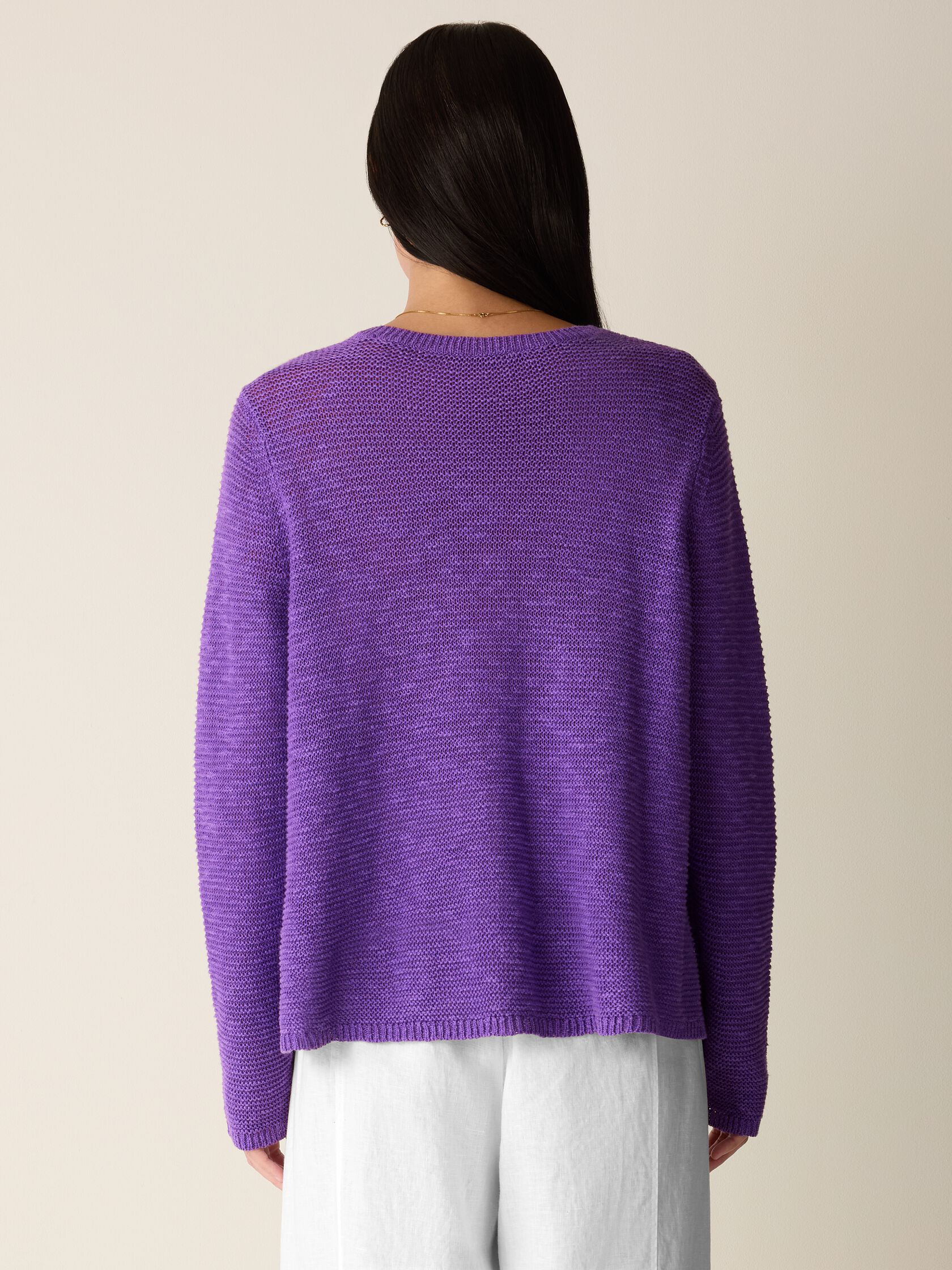 Organic Linen Cotton Slub Crew Neck Top