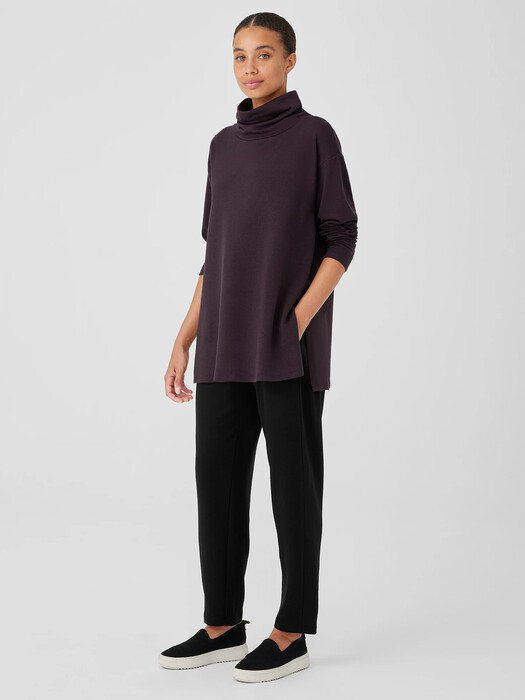 Cozy Brushed Terry Hug Funnel Neck Long Top