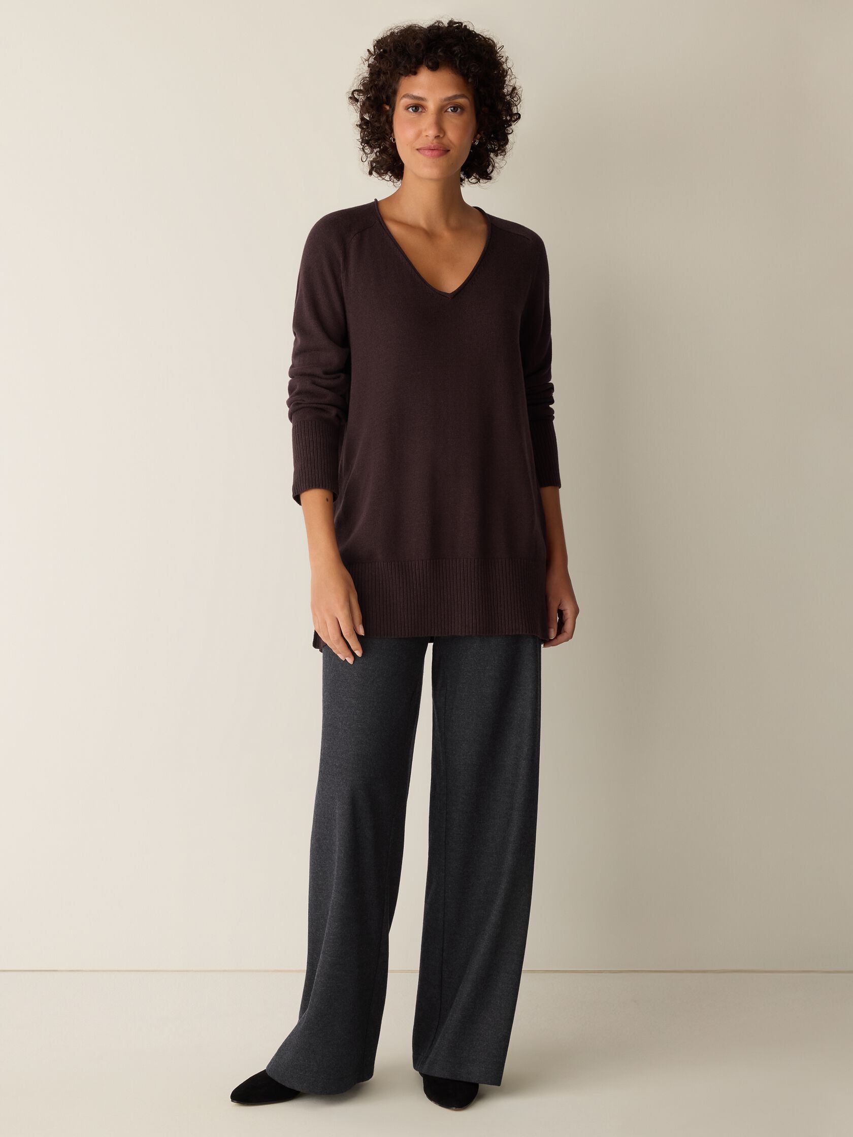 Peruvian Cotton Blend V-Neck Top