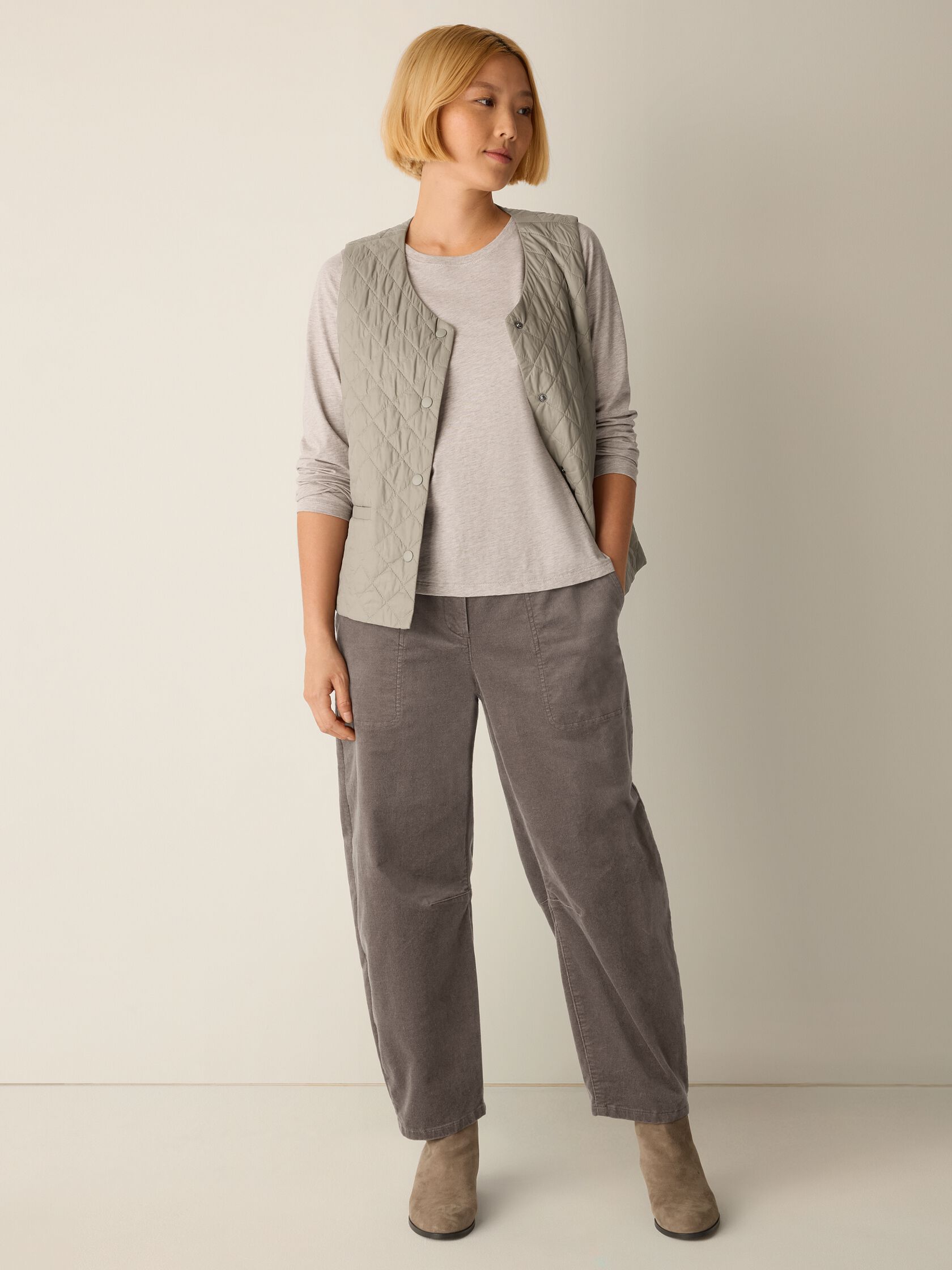 Mélange Fine Organic Cotton Jersey Round Neck Tee