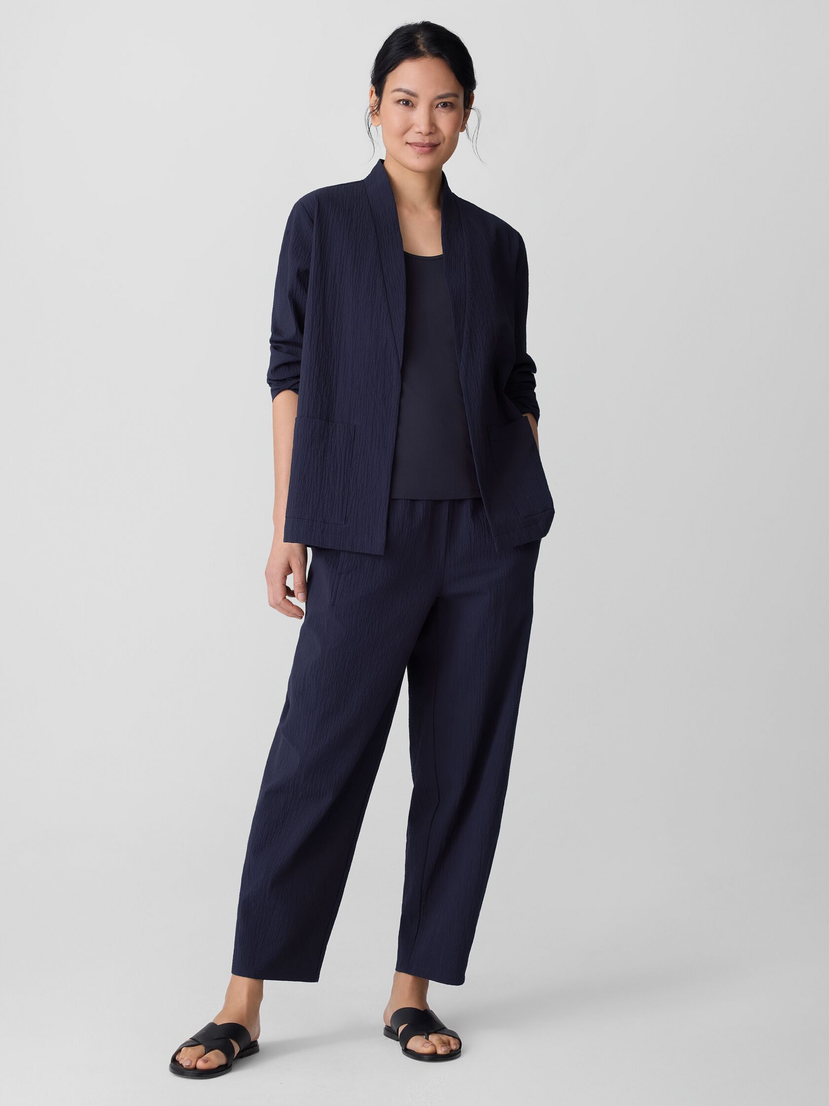 Organic Cotton Pucker High Collar Jacket