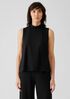 Stretch Jersey Knit Mock Neck Tank