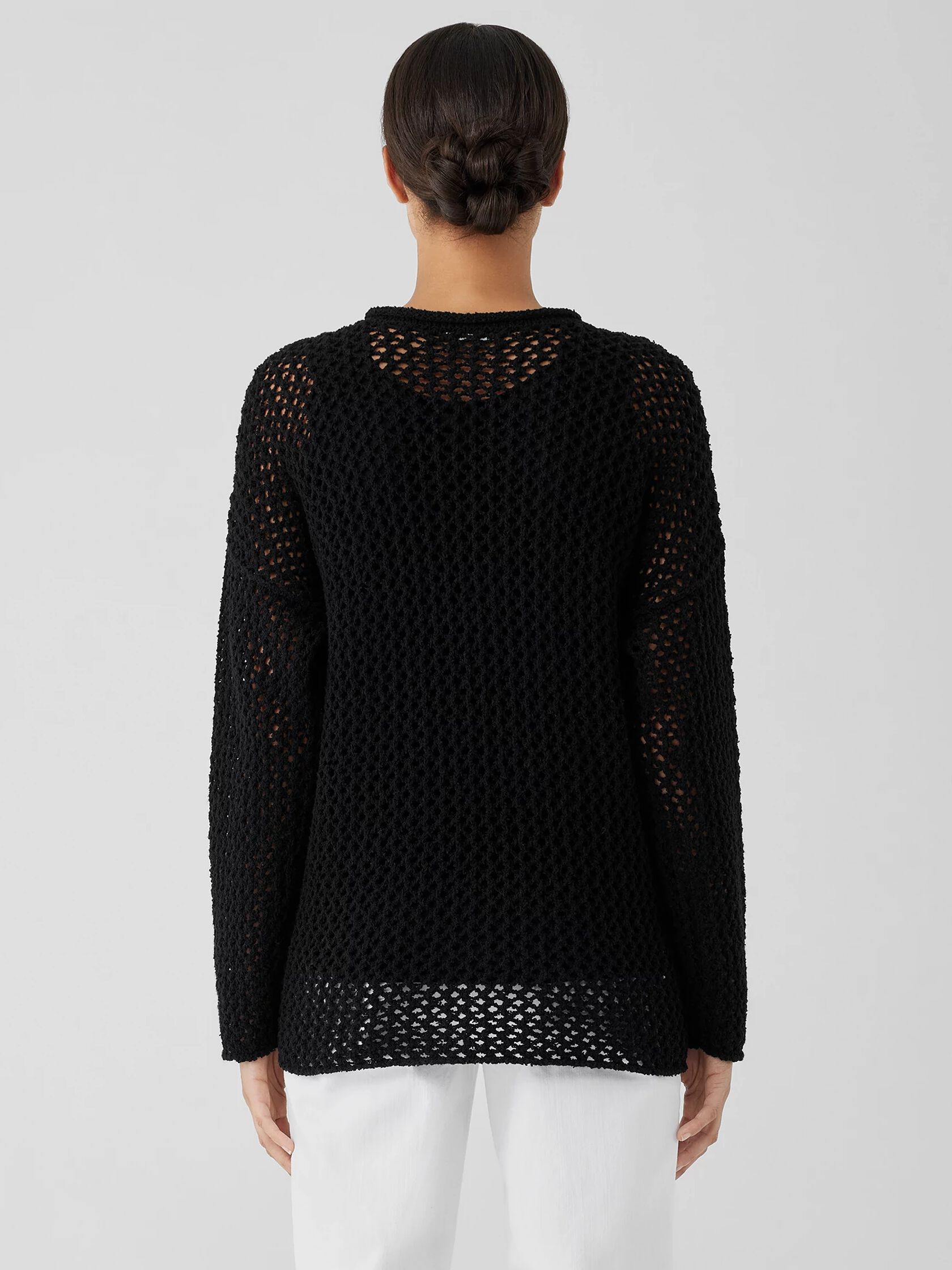 Peruvian Organic Cotton Boucle Crew Neck Top