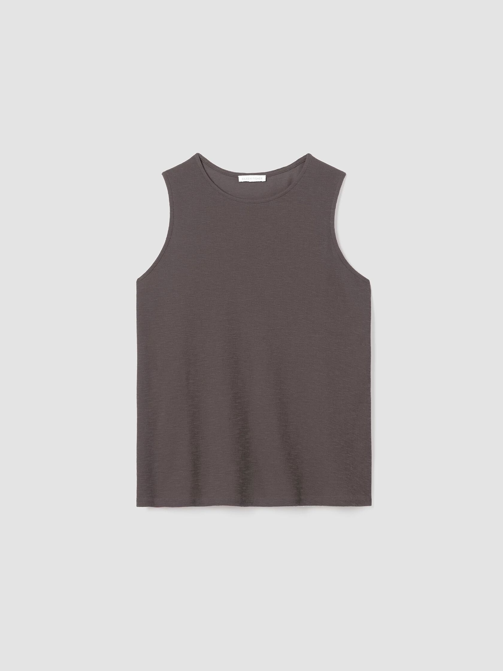 Organic Cotton Slubby Rib Knit Crew Neck Tank