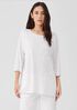 Organic Linen Cotton Slub Crew Neck Long Top