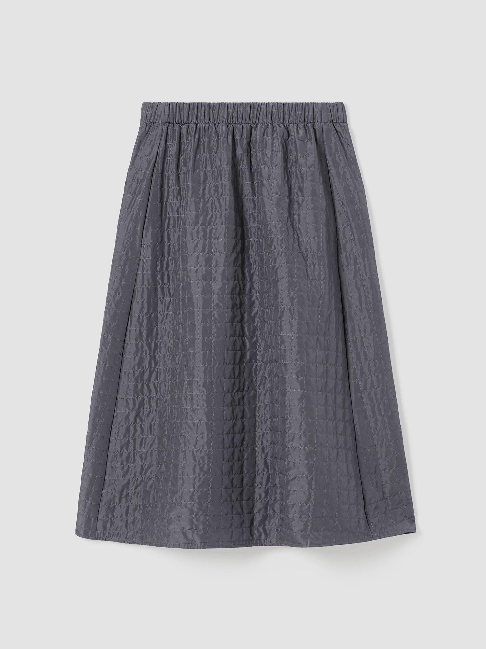 Silk Habutai Quilted A-Line Skirt