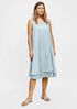 Washed Silk Cotton V-Neck Dress