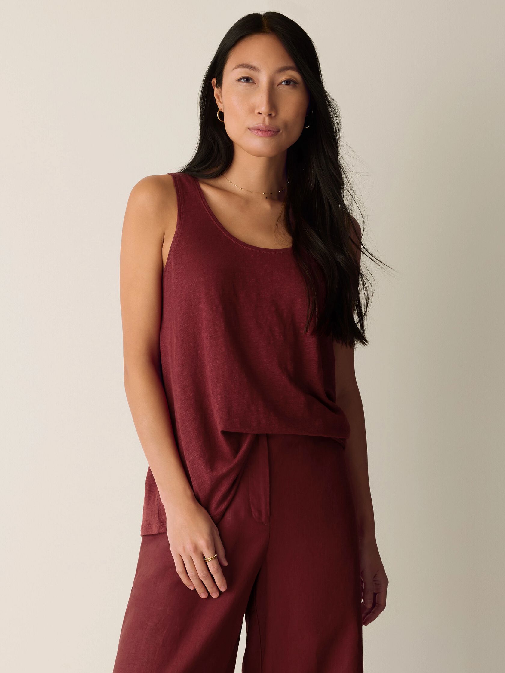 Organic Linen Jersey Scoop Neck Tank