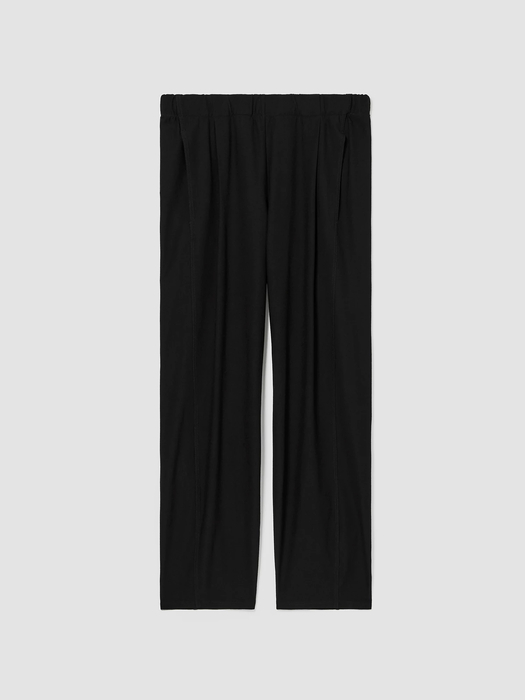 Washable Stretch Crepe Pleated Lantern Pant