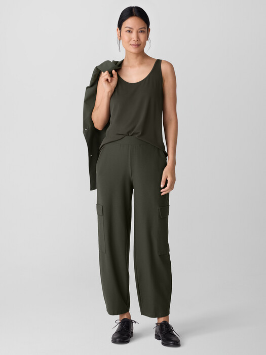 Stretch Silk Jersey Scoop Neck Tank