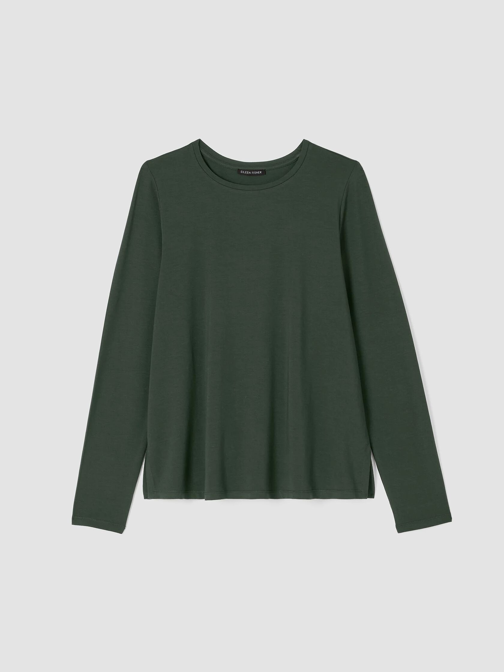 Stretch Jersey Knit Crew Neck Top