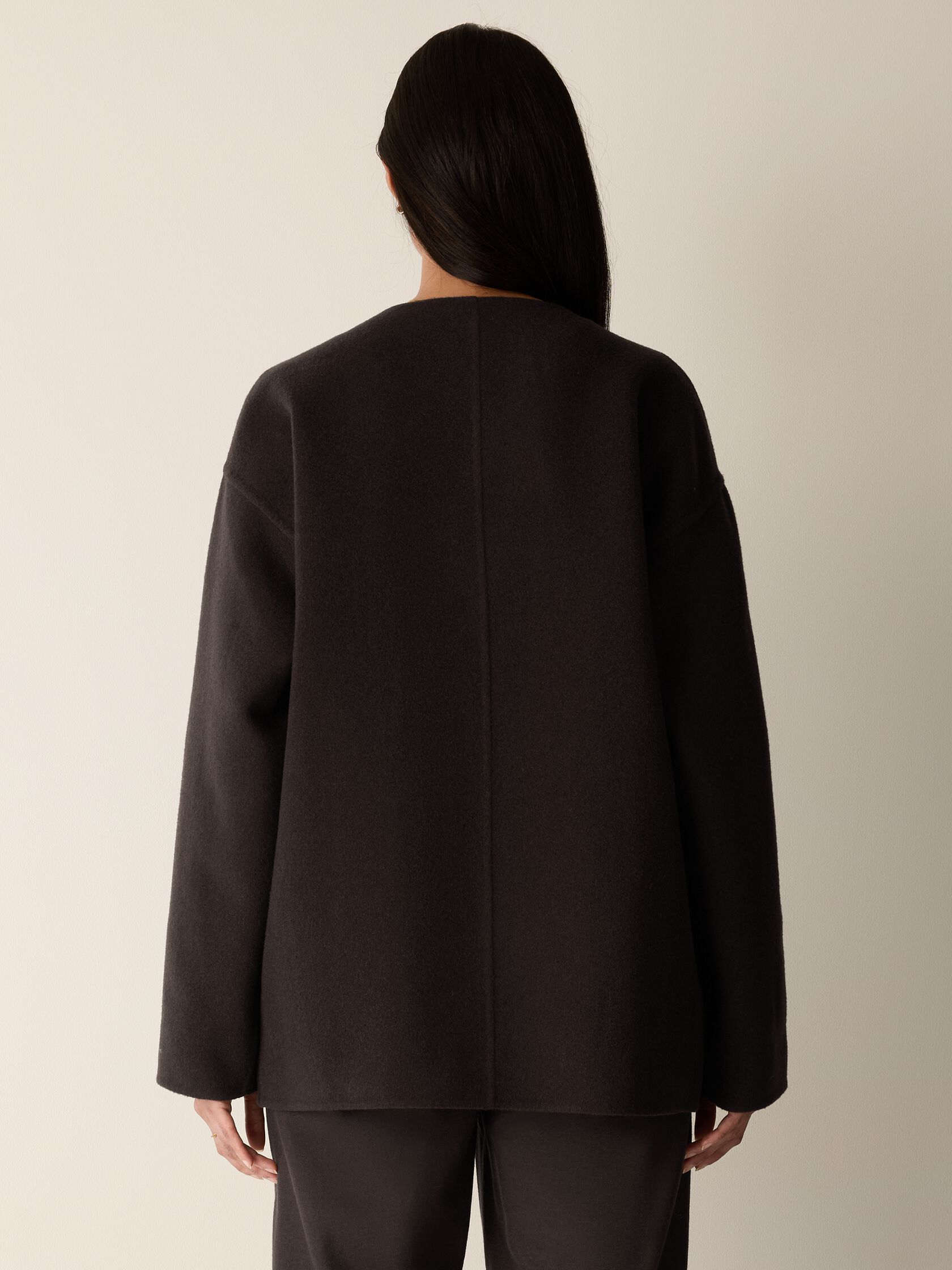 Doubleface Wool Cloud Round Neck Coat