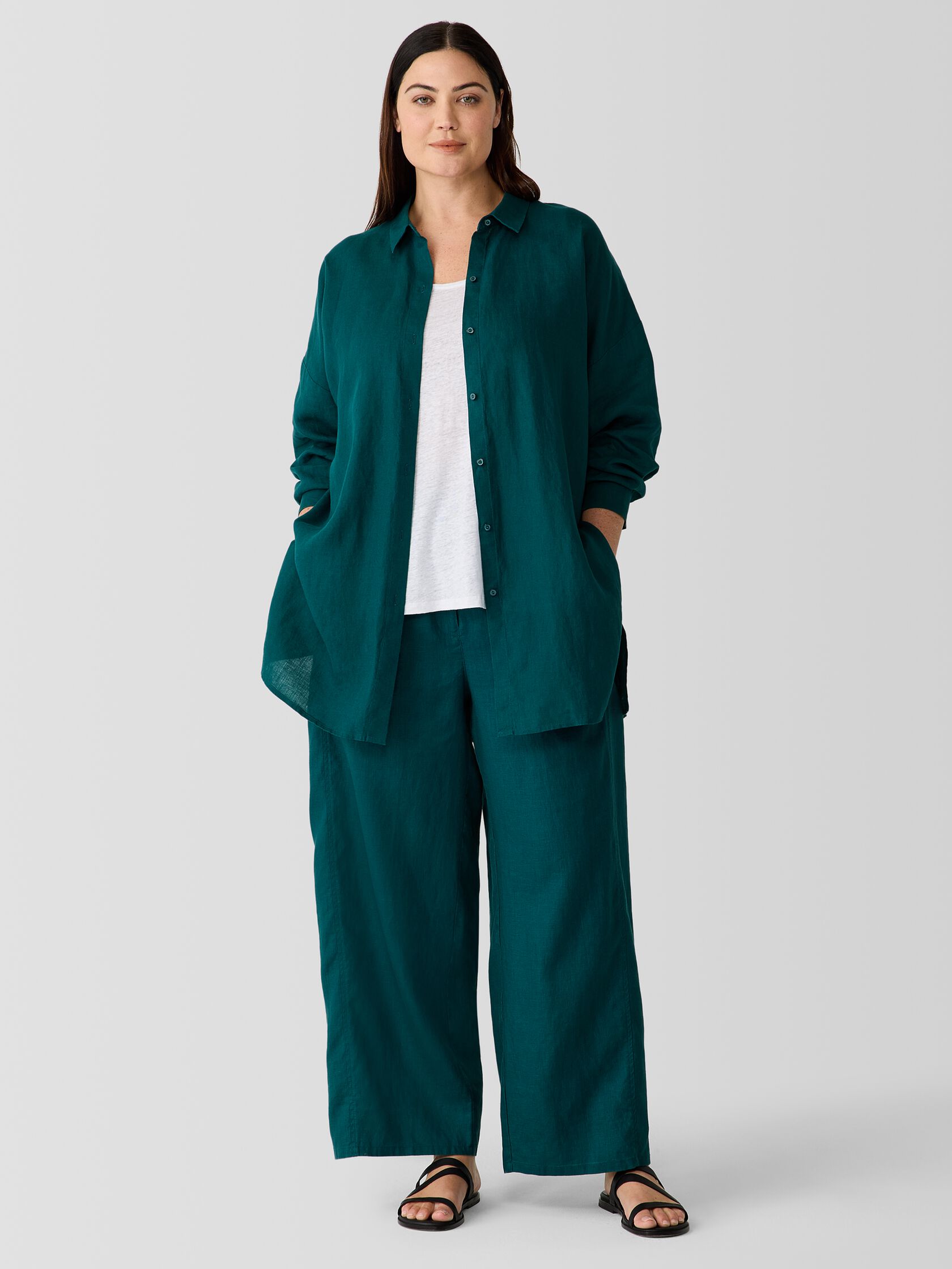 Organic Linen Wide Trouser Pant