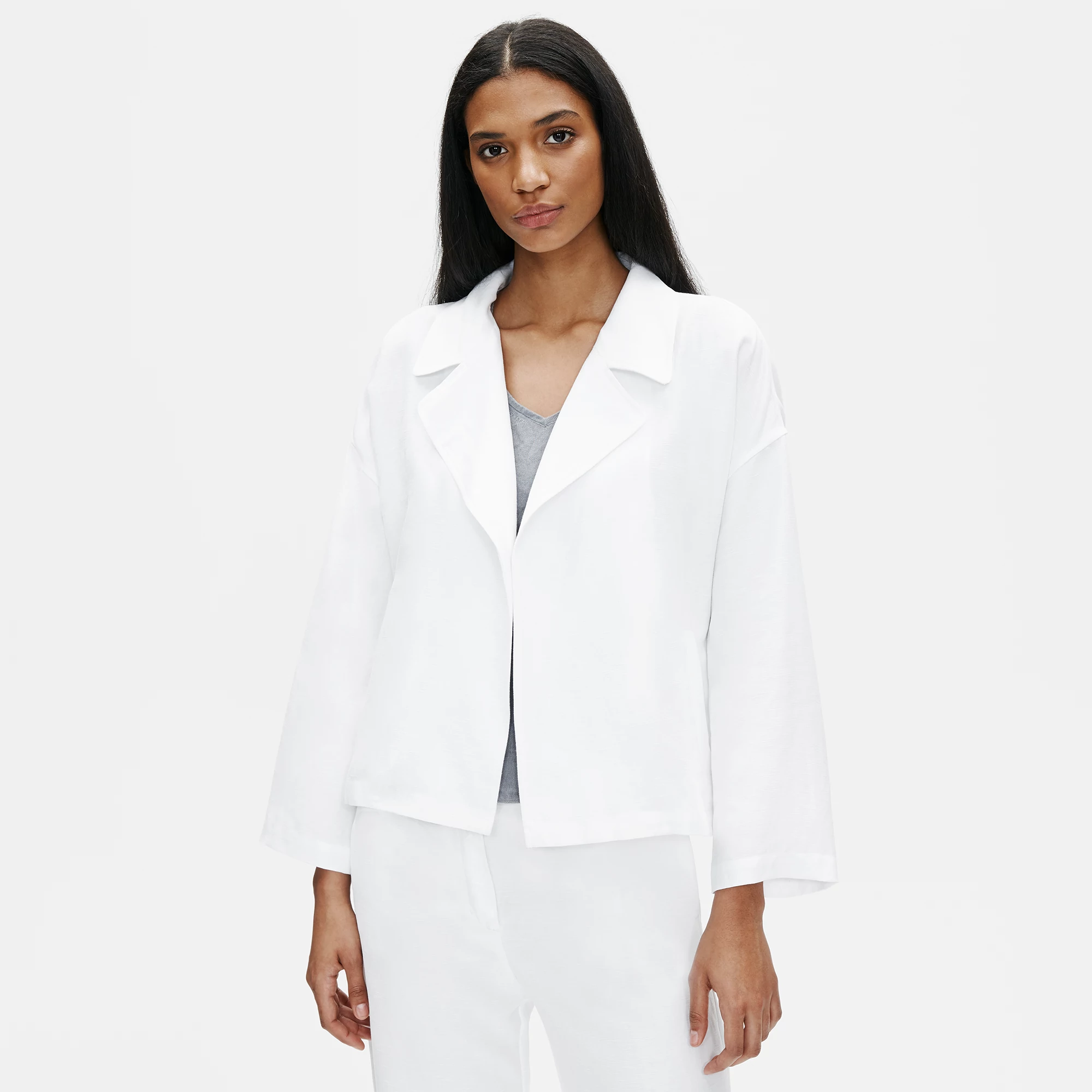 Organic Linen Slub Jacket | EILEEN FISHER