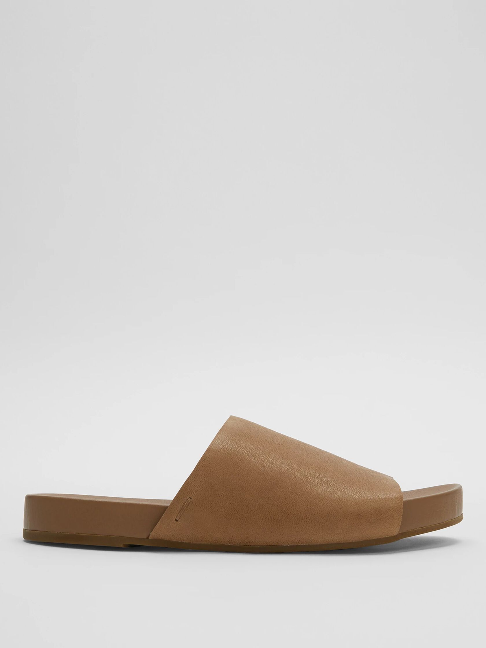 Mask Tumbled Leather Slide Sandal