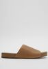 Mask Tumbled Leather Slide Sandal