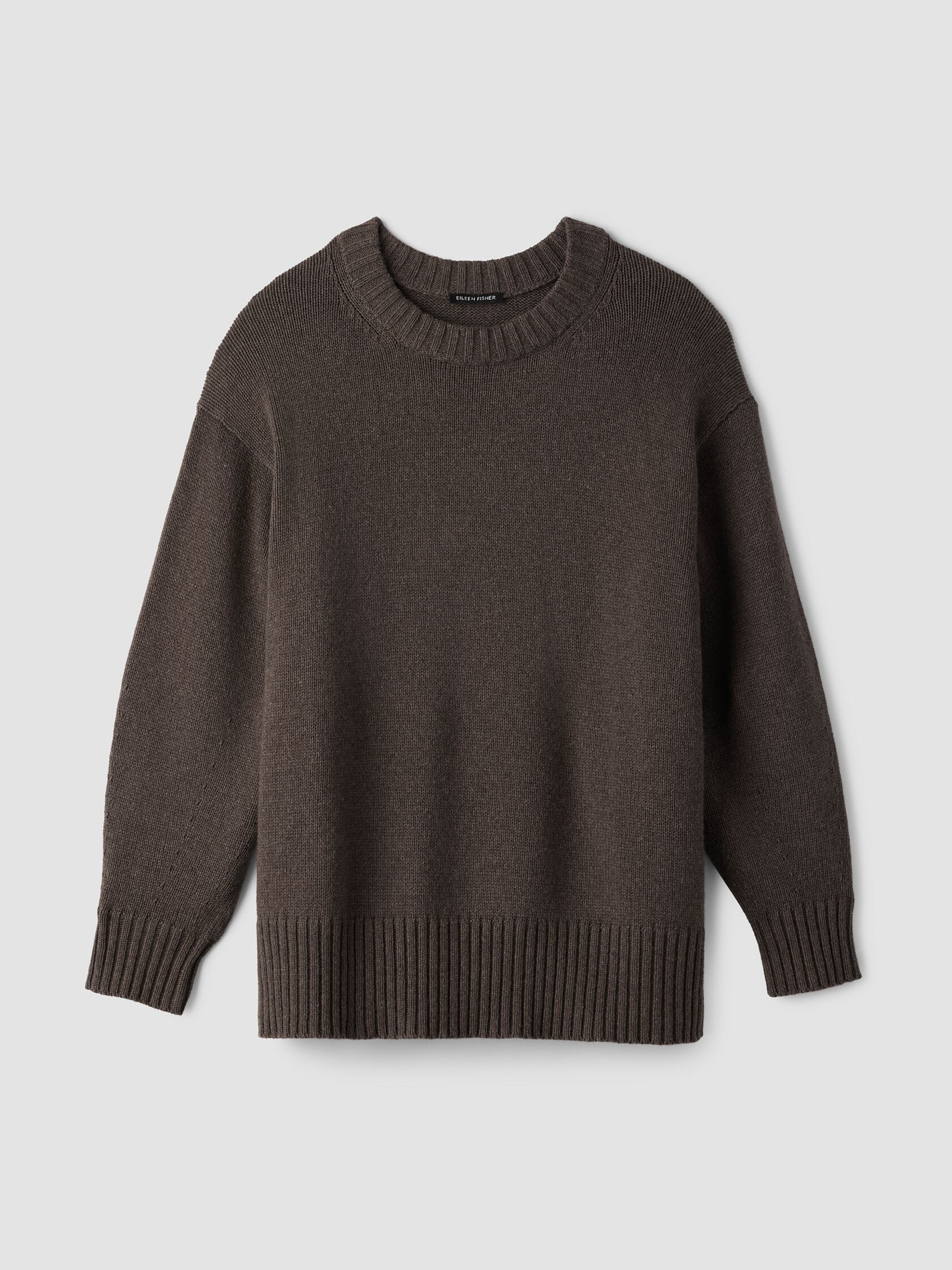 Cotton & Recycled Cashmere Crew Neck Long Top