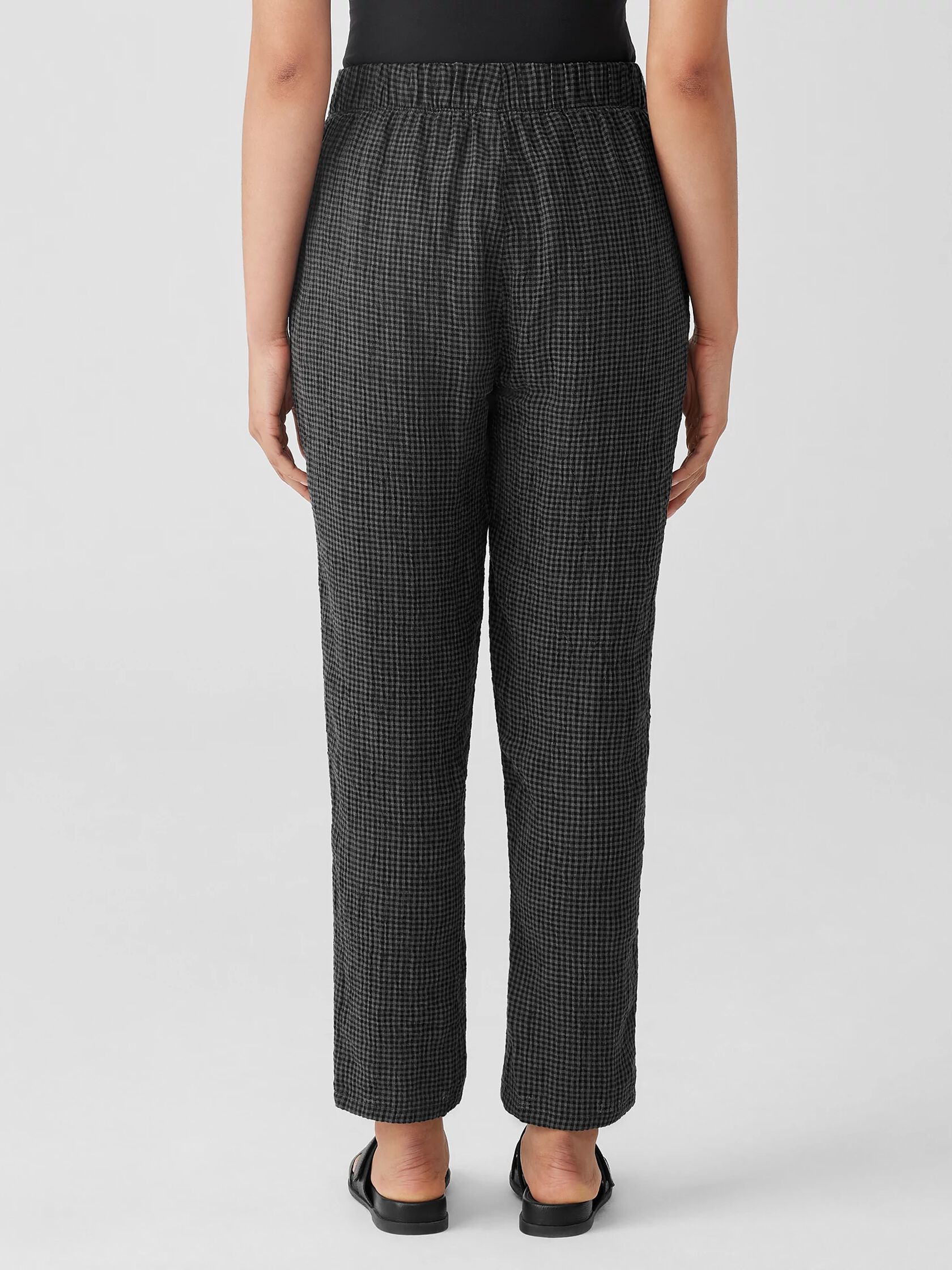Puckered Organic Linen Tapered Pant