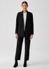 Washable Flex Ponte Notch Collar Long Blazer