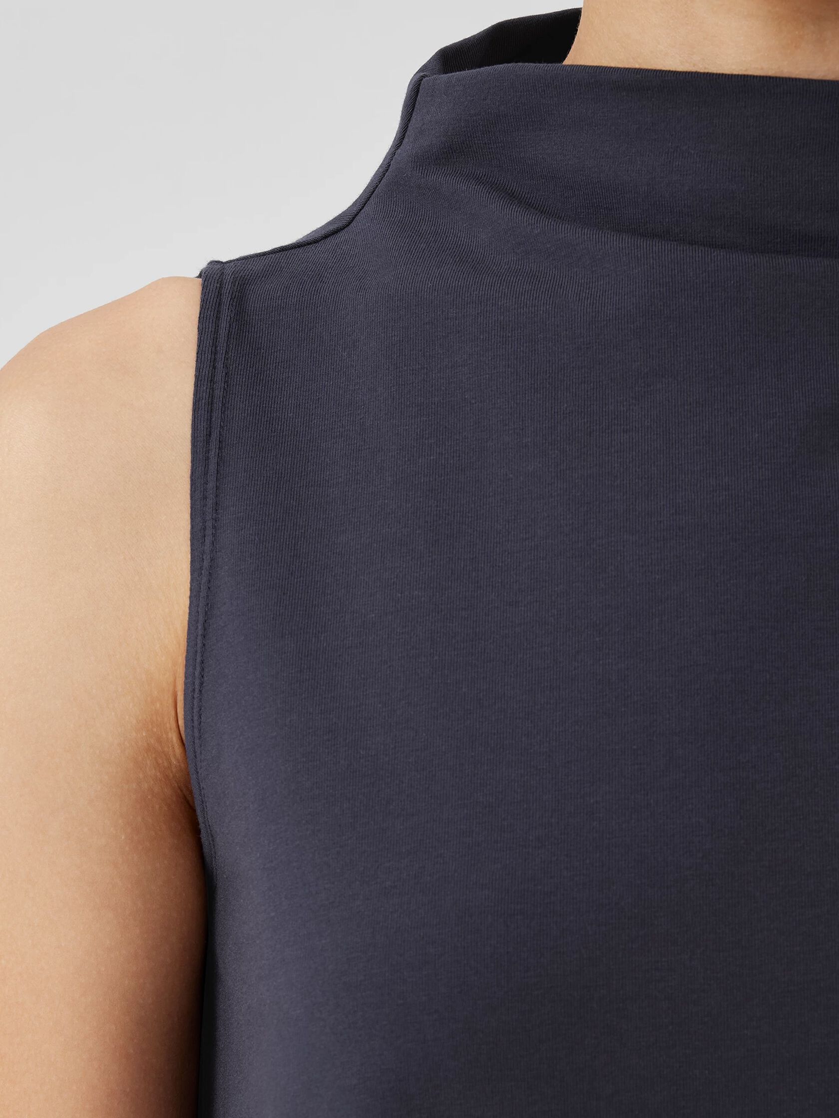 Pima Cotton Stretch Jersey Funnel Neck Tank