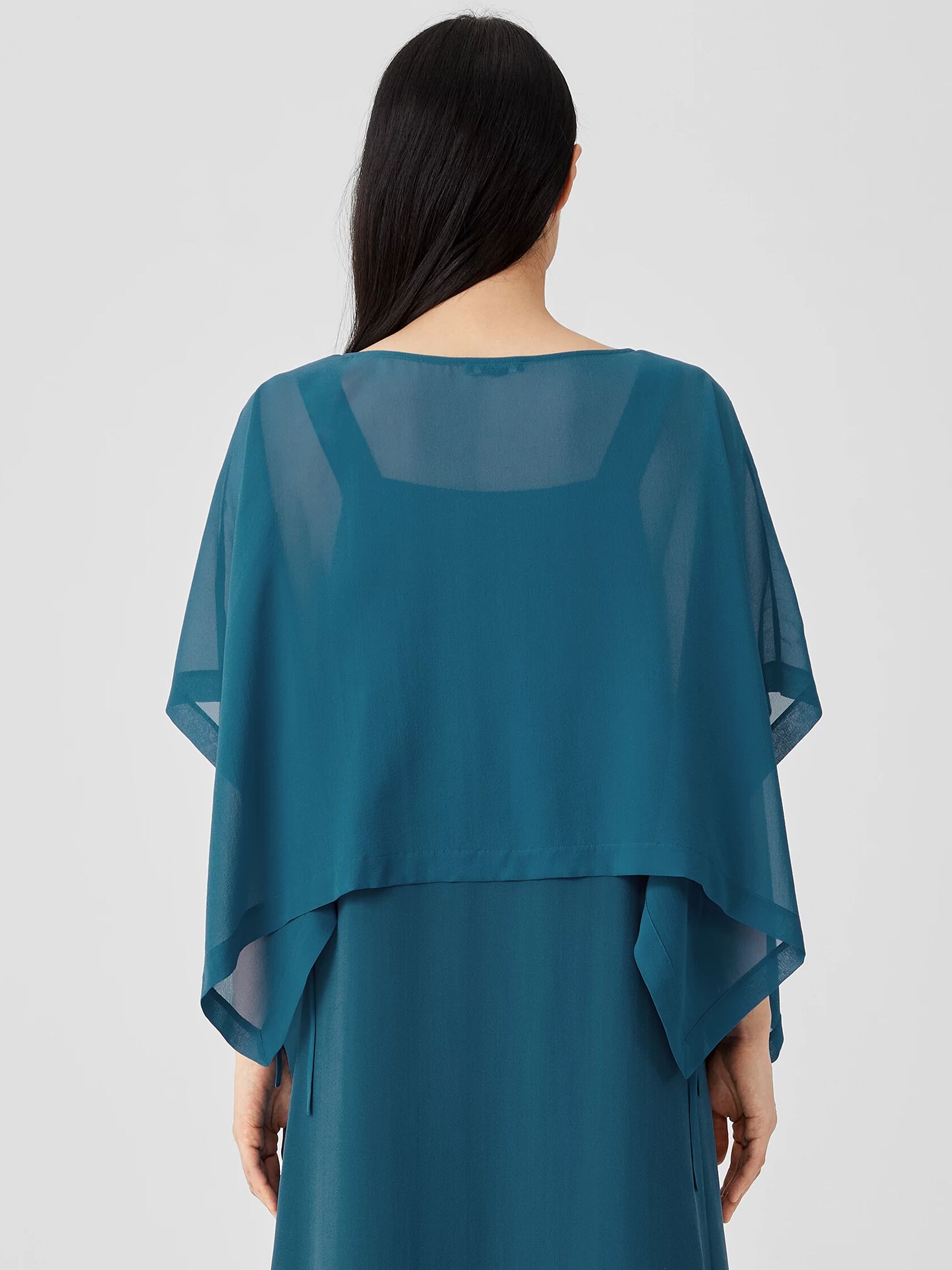 Sheer Silk Georgette Poncho
