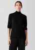 Stretch Silk Jersey Turtleneck Top
