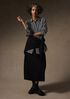 Wool Cotton Check Classic Collar Long Shirt