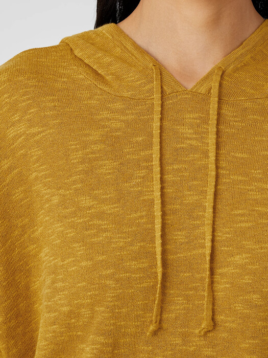 Organic Cotton Linen Slub Hooded Top